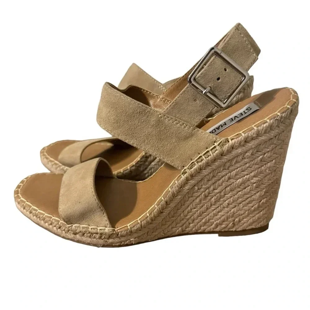 Steve Madden Womens Uri Ankle Strap Espadrilles Wedge Heels‎ size is 9.5